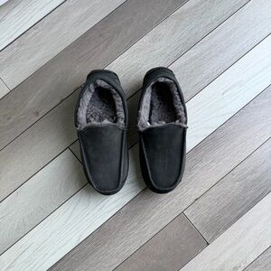 UGG Men's Black Loafers with Gray Lining